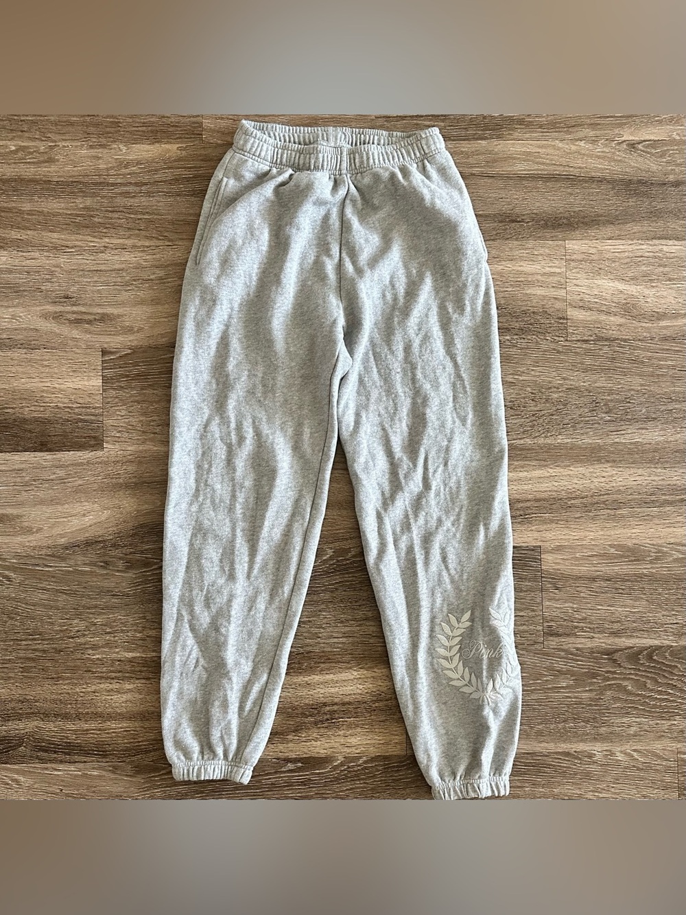 Victoria's Secret Pink Campus Jogger Sweatpants Heather Grey Bling Glitter XS